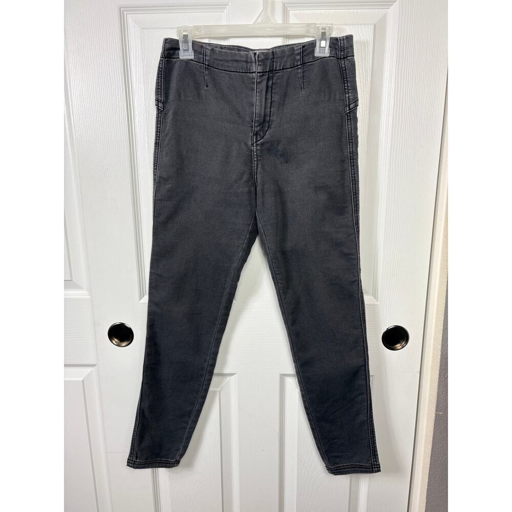 Free People Gray High Waisted Jeans Tapered Leg Size 28